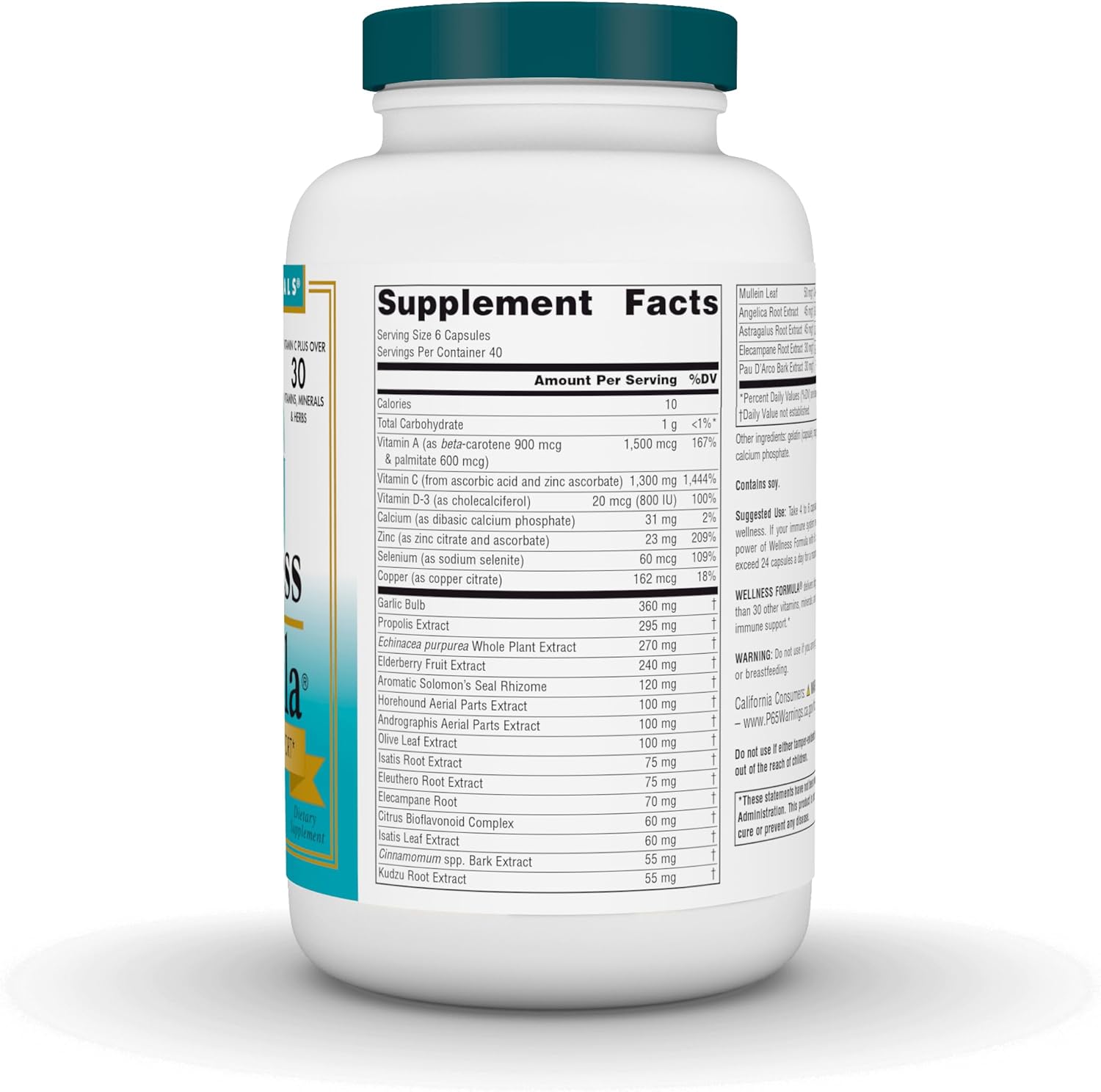 Source Naturals Wellness Formula Bio-Aligned Vitamins & Herbal Defense Advanced Immune Support* - Dietary Supplement & Immunity Booster - 240 Capsules - Image 2