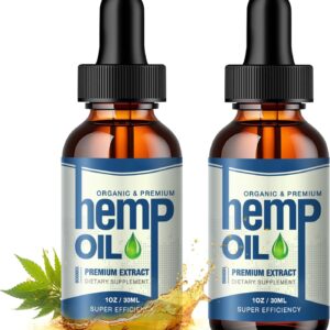 Hemp Oil Organic High Potency - Relieve Good Mood - 100% Natural Hemp Drops 1,000,000 Maximum Strength -Hemp Oils Tincture Premium Vegan, Non-GMO(2 Pack)