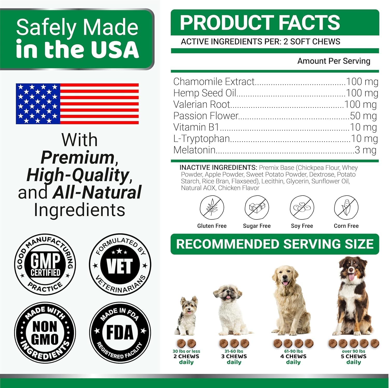 Advanced Calming Chews for Dogs - Hemp Dog Calming Chews - Anxiety Relief Treats with Melatonin, Hemp Oil - Separation Aid, Stress, Hip and Joint Supplement for Canine Health Support - Made in USA - Image 6