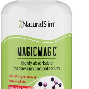 MagicMag C by NaturalSlim, Magnesium Citrate Capsules for Muscle Relaxation, Sleep Quality, Nerve Function & Electrolyte Support, Daily Magnesium Supplement for Men and Women, 100 Capsules