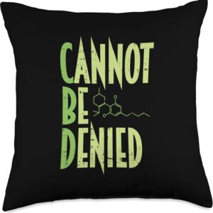 CBD Cannot Be Denied Cannabidiol Molecule Oil Throw Pillow