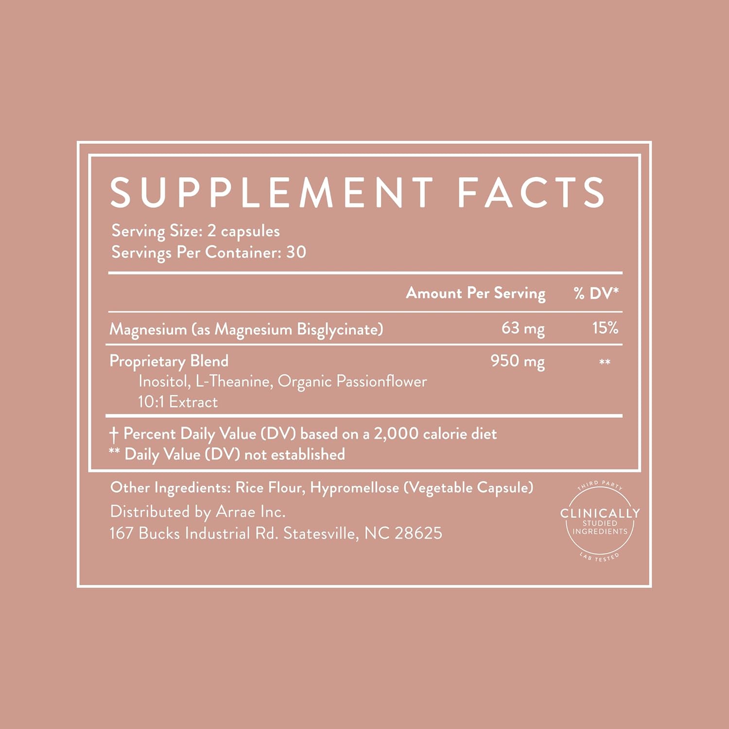 Arrae Calm Cortisol Manager - 60 Stress & Panic Relief Capsules - Mood Support Supplement w/L-Theanine, Inositol, Passionflower, & Magnesium to Help You Feel Zen - Image 7