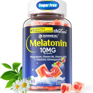 EnvyCure Melatonin Gummies 10mg 20mg β Extra Strength Sleep Aid for Adults with Magnesium Glycinate 100mg, L-Theanine, Ashwagandha, B6, B12 β Deep Relaxation, Sugar Free β 60 Cts