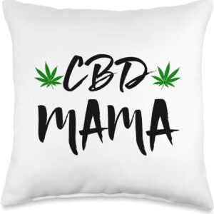 CBD Mama CBD Oil Mother CBD Saleswoman Throw Pillow
