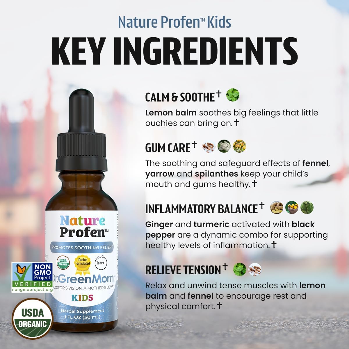 Dr. Green Mom Nature Profen Natural Relief for Infants & Kids | USDA Organic Herbal Drops for Teething, Growth Spurts, and Occasional Discomfort | Natural Child & Baby Comfort Aid - Image 4