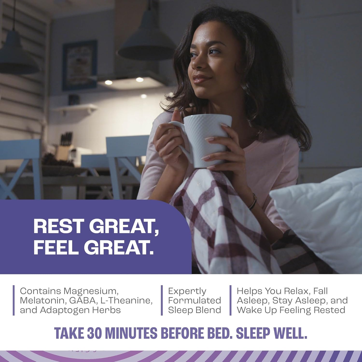 Zahler Mantra Rest, The Calming Sleep Aid Supplement, Lemon Chamomile Flavor, 30 Servings. - Image 4