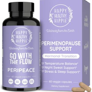 Perimenopause Supplements for Women - Hot Flash, Night Sweat, Mood & Sleep Support | Vegan Hormone Balance Capsules with KSM-66 Ashwagandha, Shatavari & Black Cohosh | Estrogen-Free, 60ct