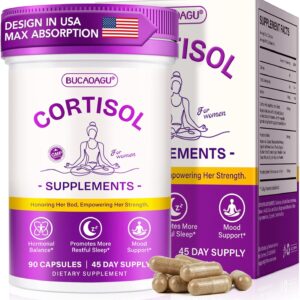 Cortisol Supplements for Women - Cortisol Reducer & Stress Support - Magnolia Bark, Rhodiola Rosea, Holy Basil, Magnesium, Phosphatidylserine - Hormone Balance & Mood, Focus, Sleep Support