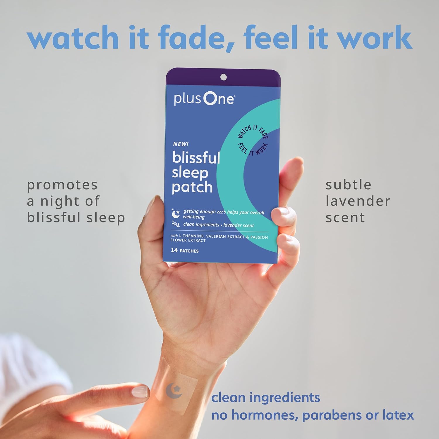 plusOne Blissful Sleep Patches – Magnesium and L-Theanine Patches to Promote Relaxation & Restful Sleep – Herbal, Vitamin-Infused Formula – Easy Peel & Stick – 14 Count - Image 3