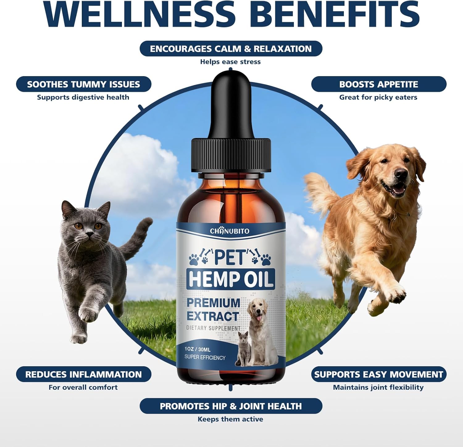 Pets Oil Help Oil for Dogs Cats, Hammer Help with Relieves Pаin, Anxiеty, Inflammation, Aggrеssive Rеlax, Suppоrt Skin Hеalth, Promotes Appеtite-Hiр & Jоint - Image 3