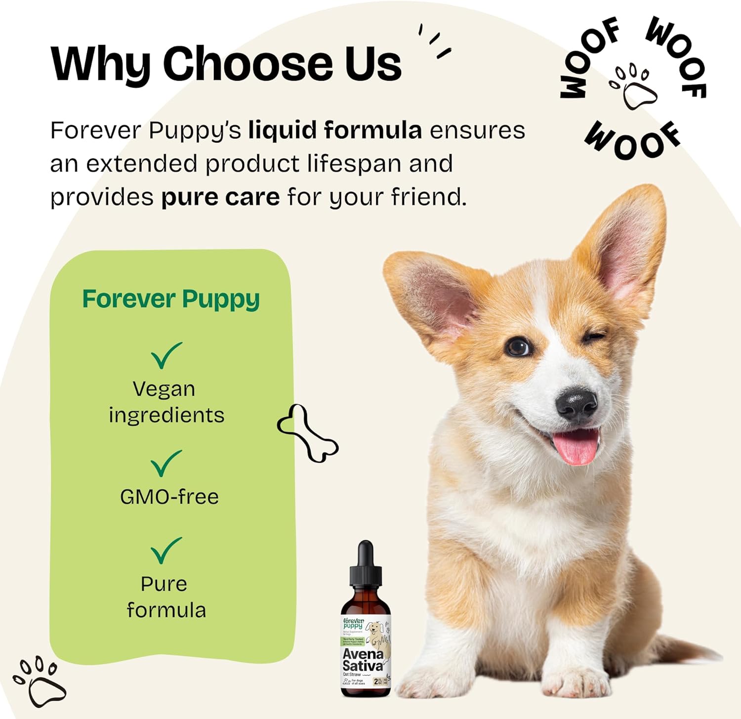 Forever Puppy Dog Calming Drops - Natural Stress & Separation Support - Avena Sativa Oat Extract for Barking, Fireworks & Travel - Brain & Nervous System Wellness - 2 fl oz - Image 7
