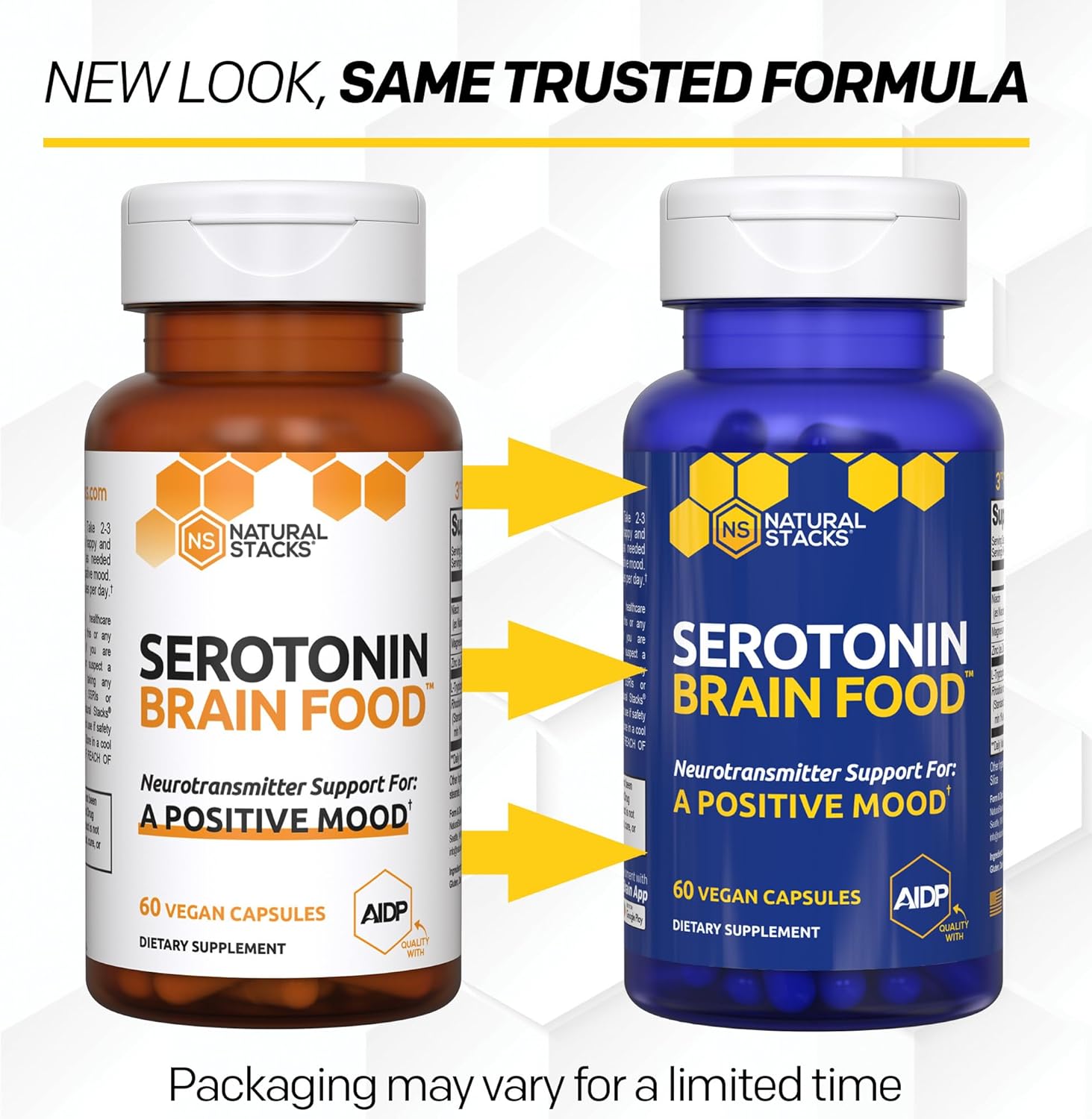 Serotonin Brain Food - 1250mg L-Tryptophan & 400mg Rhodiola Rosea Supplement - Mood Support Supplement for Stress Relief - Neurotransmitter Support with Magnesium Glycinate & Zinc - 60 Capsules - Image 4