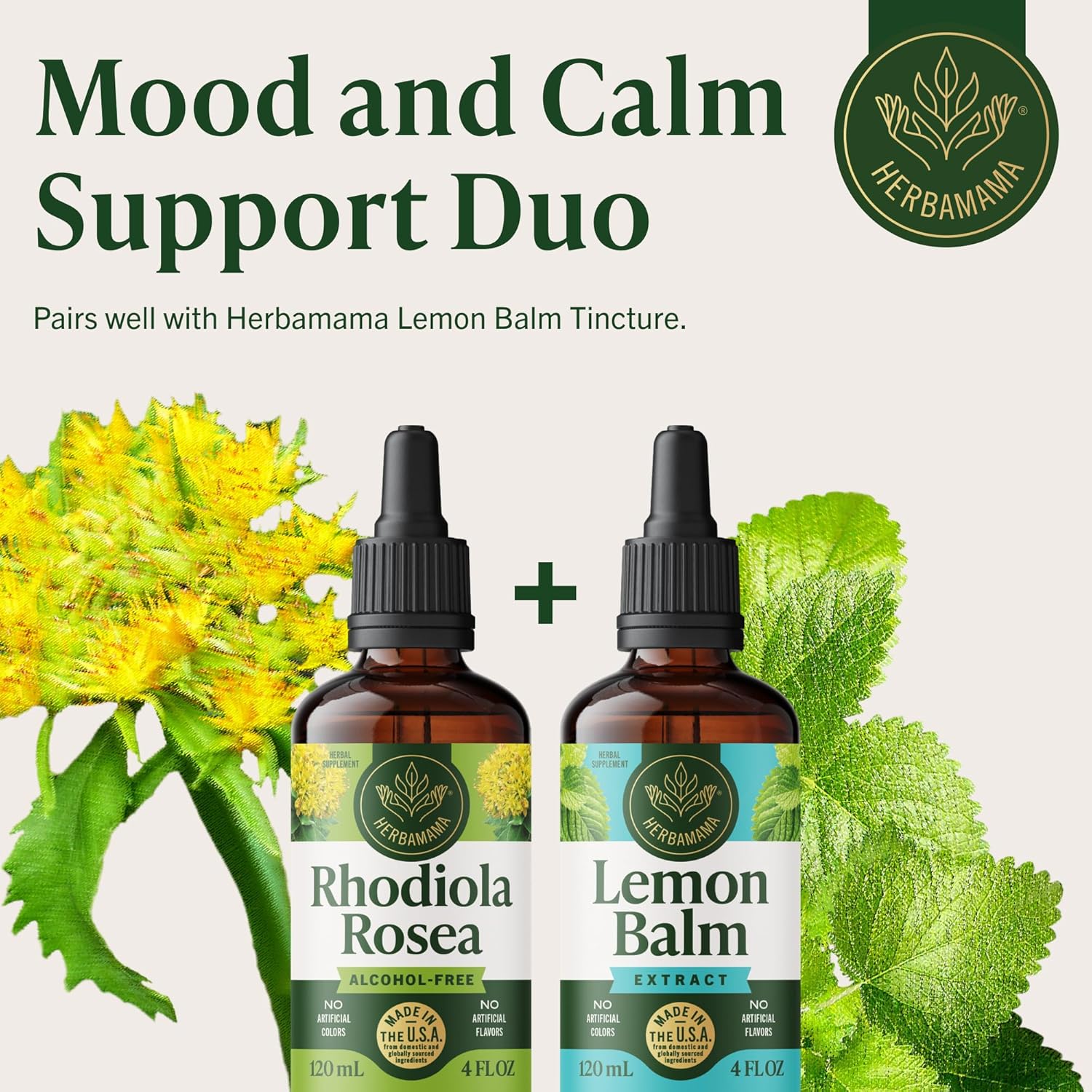 HERBAMAMA Rhodiola Rosea Extract - Rhodiola Rosea Supplement Drops for Mood & Calm Support - Vegan, Non-GMO, Alcohol & Sugar-Free Liquid Formula, 84-Day Supply - Image 7