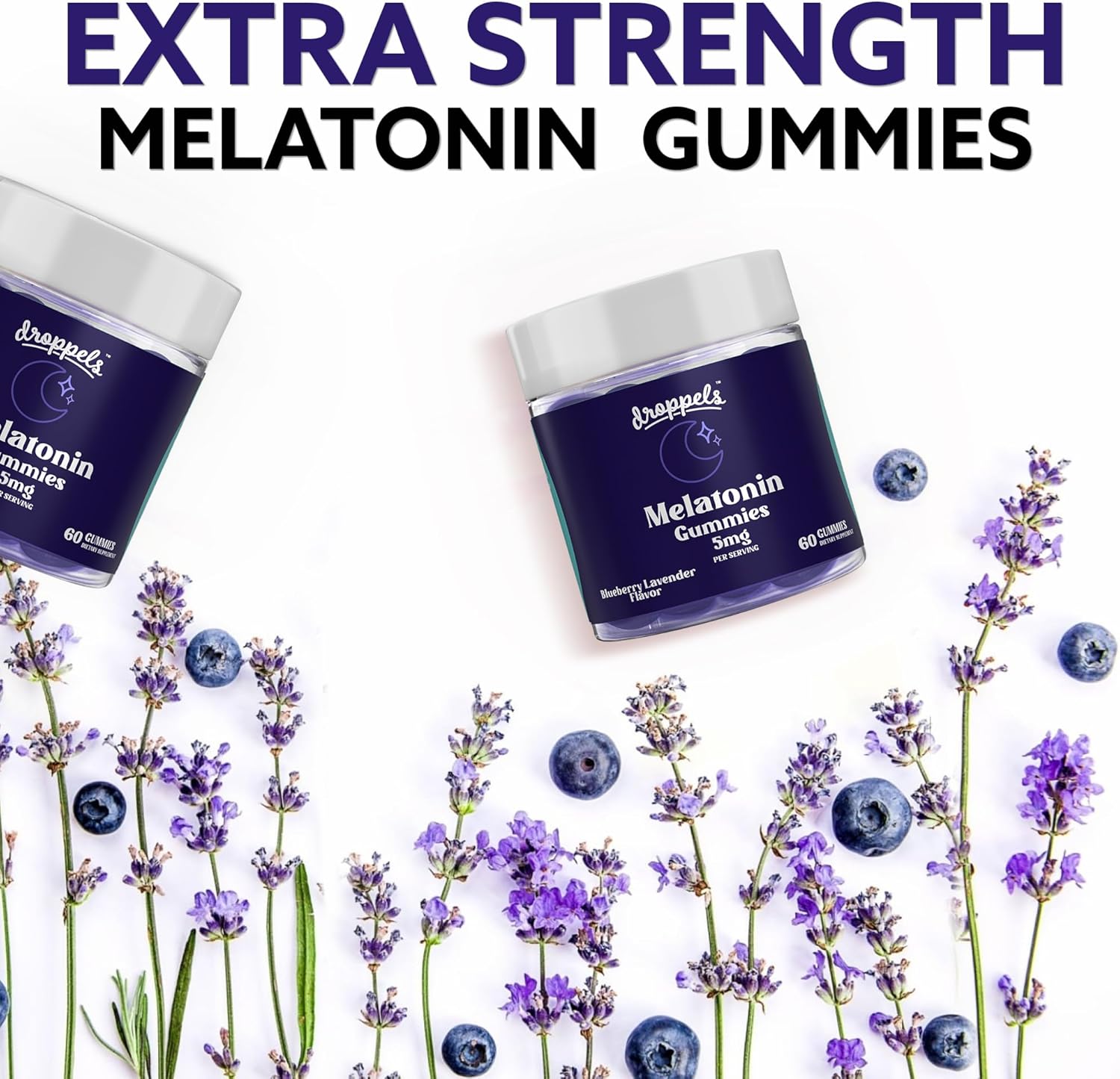 Droppels Melatonin Gummies for Adults – 5mg Sleep Support, Vegan & Plant-Based with Chamomile, Natural Sleep Aid for Falling Asleep Faster & Staying Asleep (60 Count) - Image 3