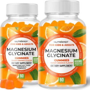 NutraPep Magnesium Glycinate Gummies for Kids & Adults Women & Men - Sugar Free Gluten Free Non-GMO Vegan Chewable Supplement (2 Pack)