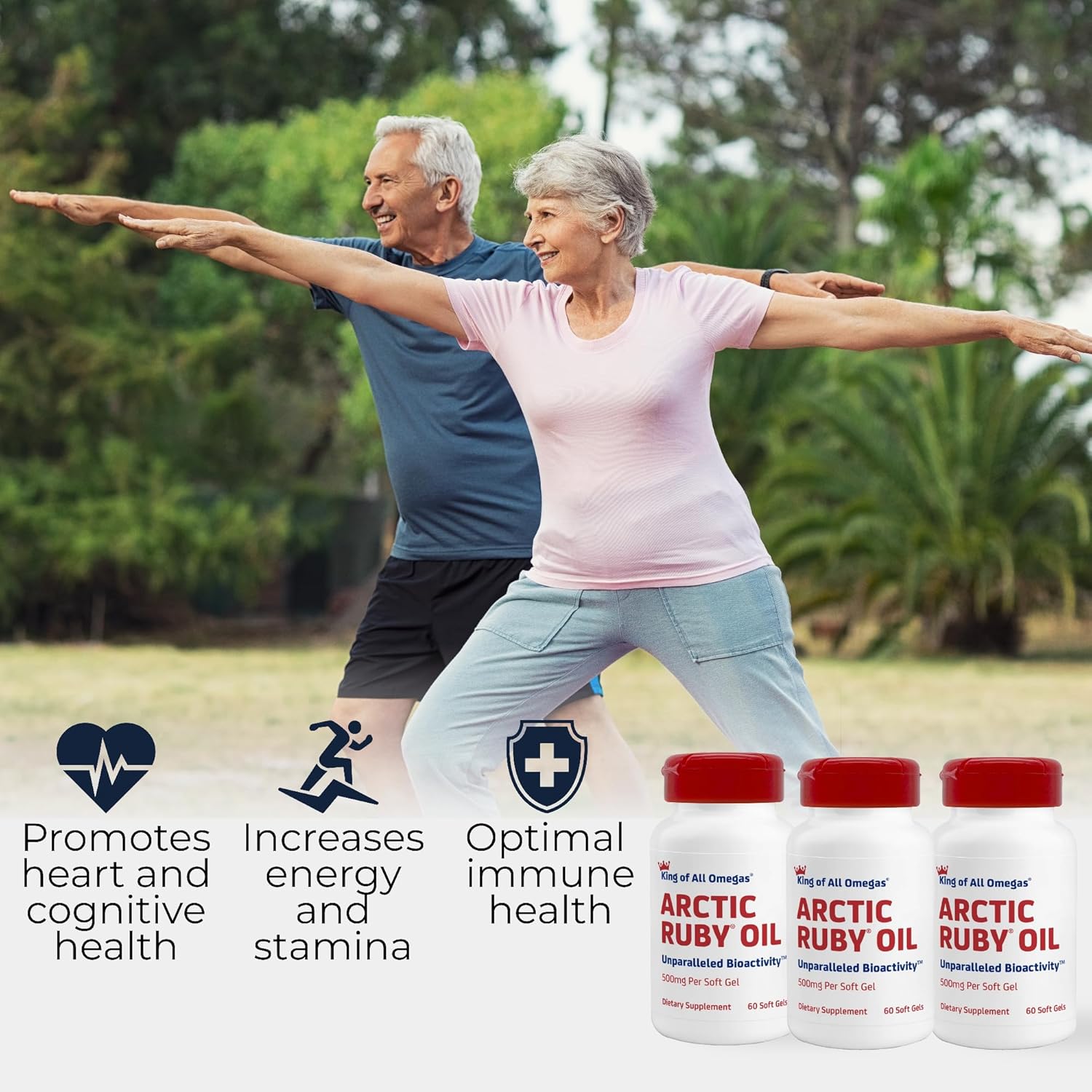 Arctic Ruby Oil - Omega 3 Supplement with Astaxanthin 2mg - Contains Essential Fatty Acids & Antioxidants - Supports Heart, Brain, Eye, Skin, Joint & Immune Health - 60 Softgels (3 Pack) - Image 4