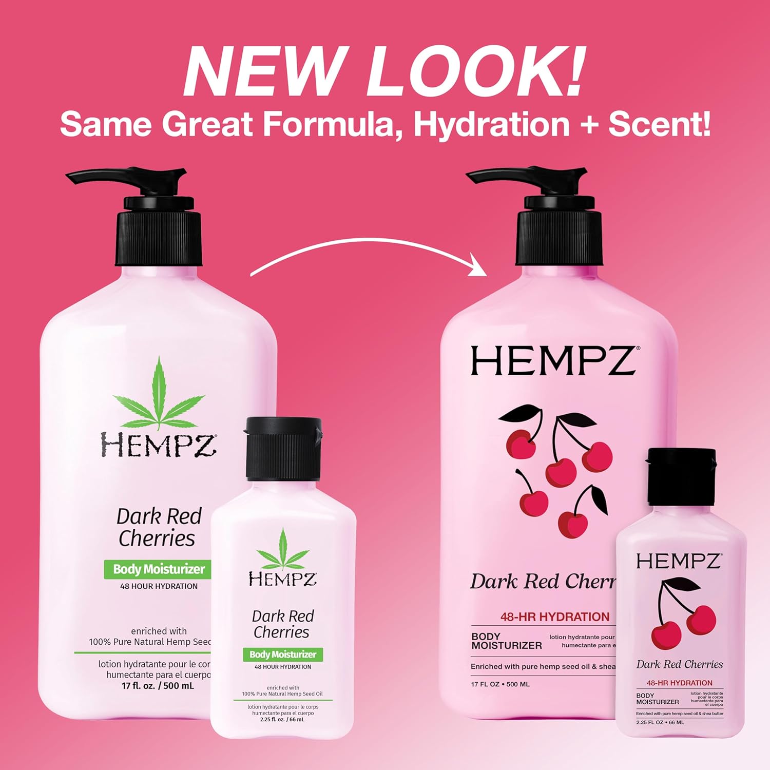 Hempz Mini Cherry Lotion, Ultra Hydrating Moisturizer for Body and Hands, Dark Red Cherries, travel friendly 2.25 oz. - Image 5