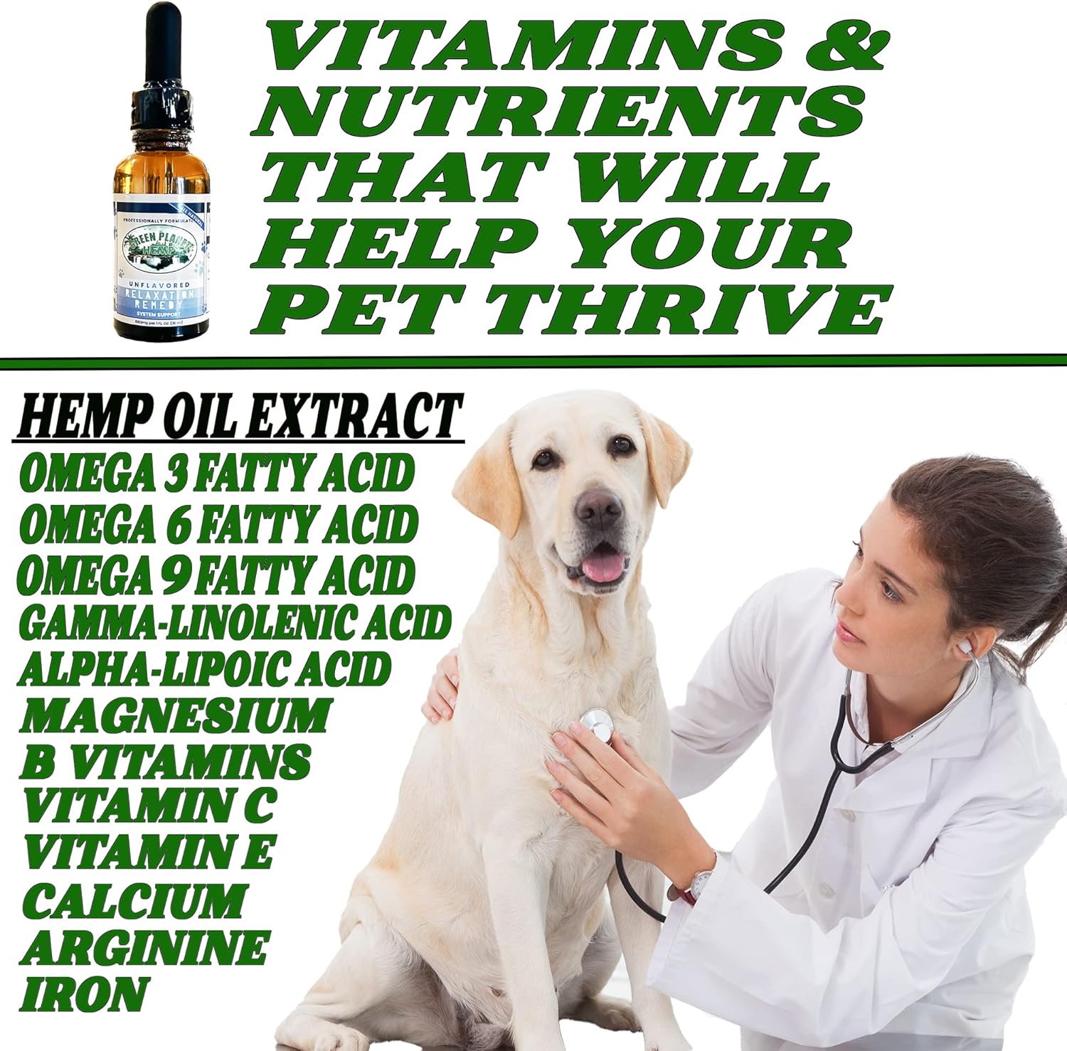 Green Planet Hemp | Free Toy | 1000MG Organic Tincture | Pet Hemp Oil for Dogs and Cats | 100% Natural and Non GMO | Offers your Pet Hip, Joint, and Muscle Support | Aids with Anxiety,Stress, and Pain - Image 3