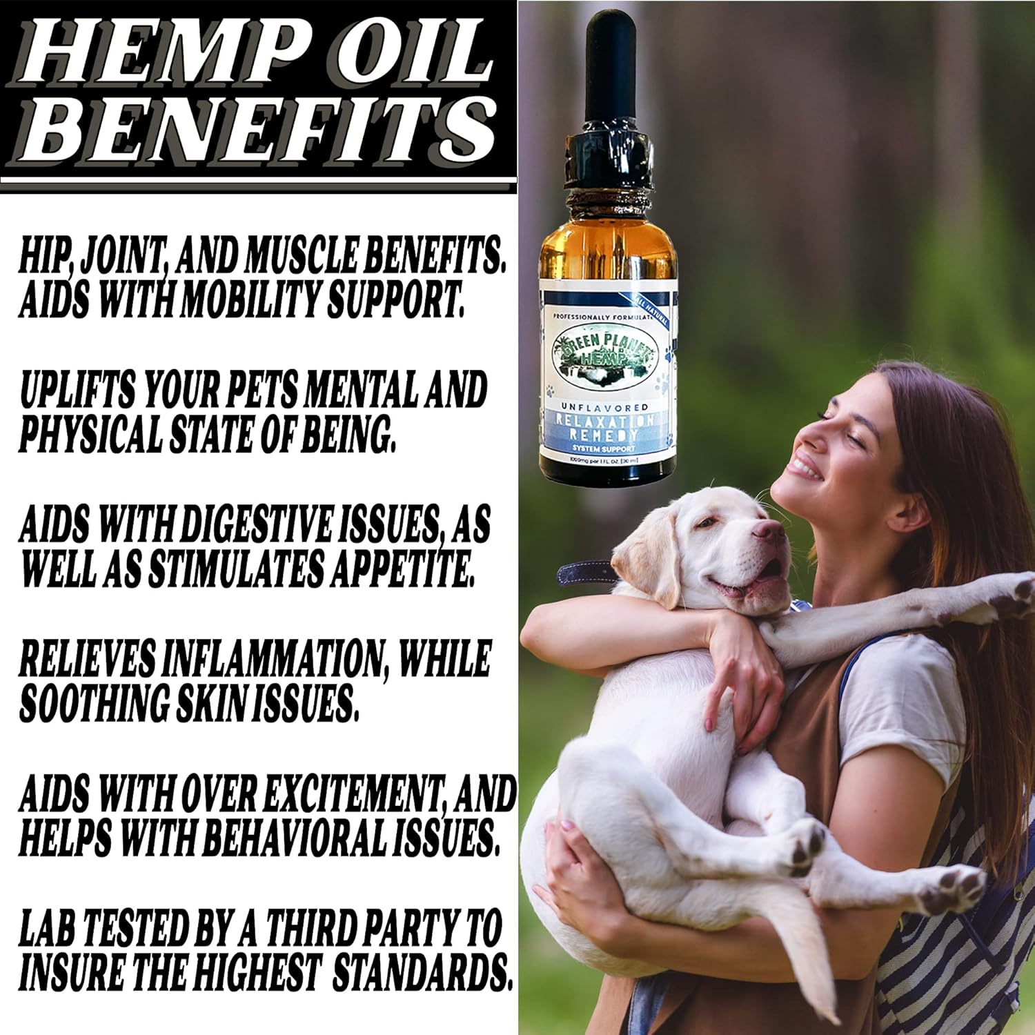 Green Planet Hemp | Free Toy | 1000MG Organic Tincture | Pet Hemp Oil for Dogs and Cats | 100% Natural and Non GMO | Offers your Pet Hip, Joint, and Muscle Support | Aids with Anxiety,Stress, and Pain - Image 4