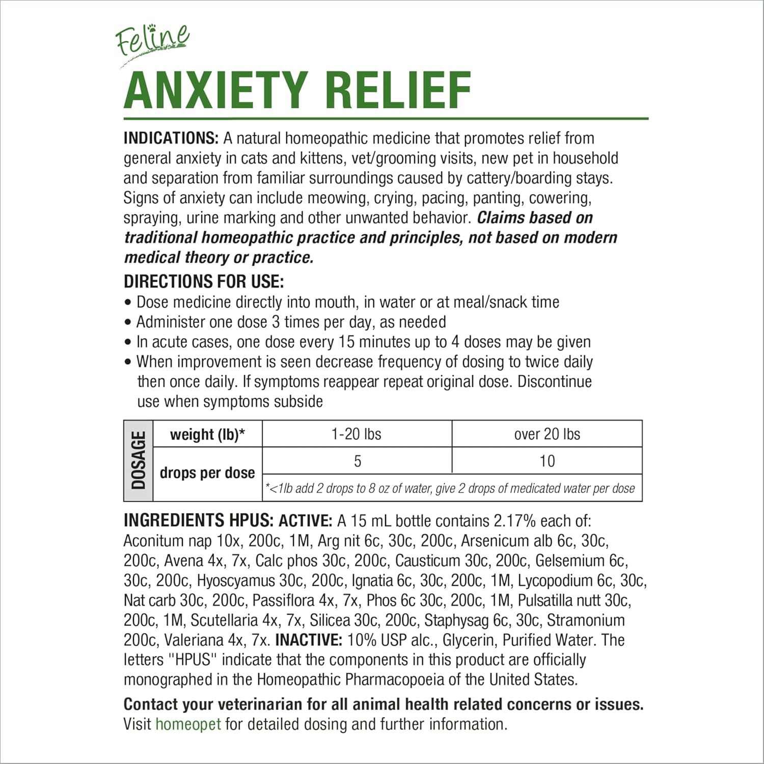 HomeoPet Feline Anxiety Relief, Safe and Natural Pet Stress and Anxiety Support Supplement for Cats, 15 Milliliters - Image 6