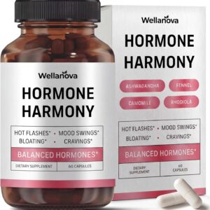Hormone Harmony for Women – Natural Hormonal Balance Support for Menopause & Perimenopause – Hot Flashes, Mood Swings, Cravings, Bloating Relief – 60 Capsules