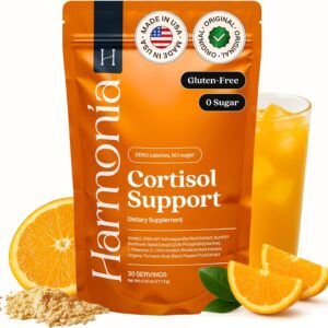 Harmonia Cortisol Cocktail | Cortisol Supplements for Women & Men with Ashwagandha, Magnesium & L-Theanine | Drink Harmonia for Stress Relief, Weight Management & Sleep Support (1 Pack x 30 Servings)
