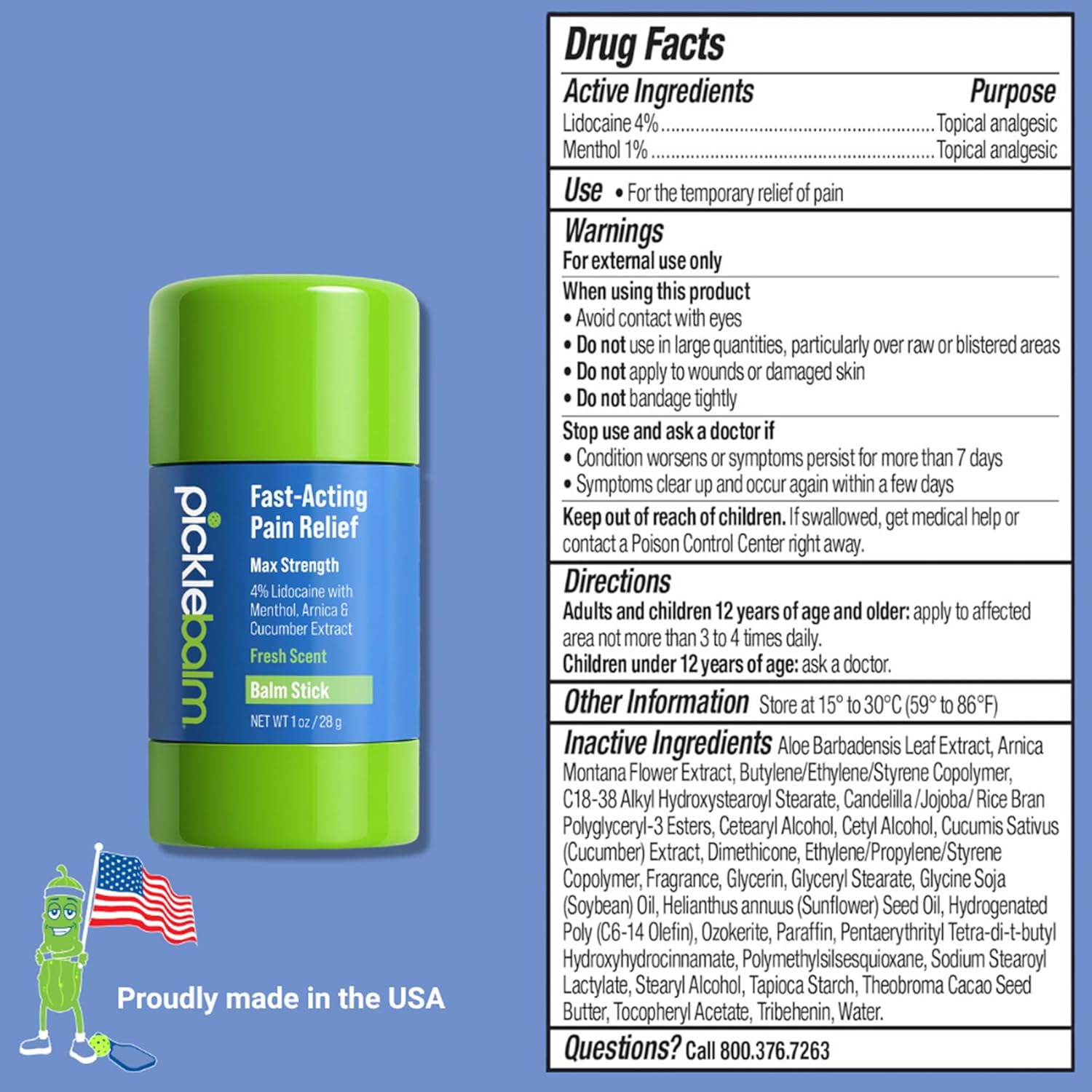 PickleBalm Pickleball In-Game Muscle Pain Relief Balm Stick with 4% Lidocaine, Arnica, Menthol, Cucumber Seed Extract for Shoulders, Knees, Wrists, and More, 1oz Stick - Image 9