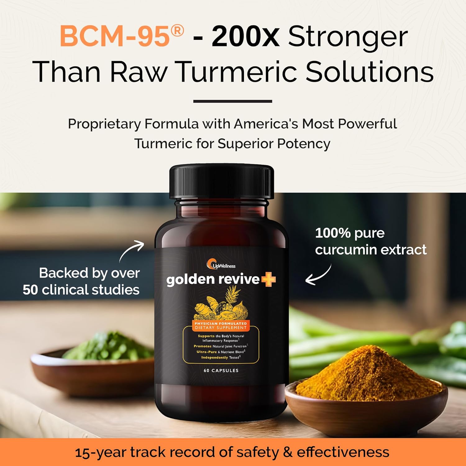 UpWellness Golden Revive + Joint Support Supplement Featuring Turmeric with Black Pepper, Quercetin, and Magnesium- Turmeric Boswellia Supplement - 6 Active Ingredients - 60 Capsules, 3 Pack - Image 4