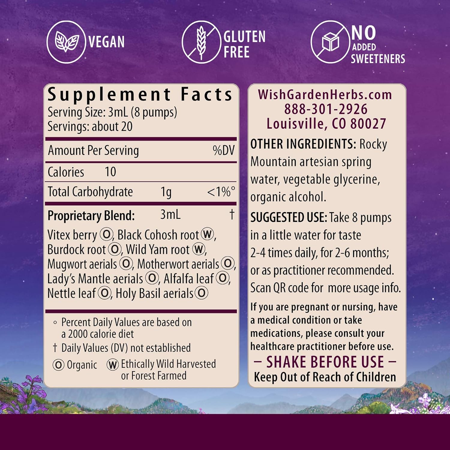 WishGarden Herbs Cycle Changes Herbal Menopause Support - Plant-Based Supplement w/Black Cohosh, Wild Yam & Vitex Supports Hormone Balance for Women in Transition from Perimenopause to Menopause, 2oz - Image 2