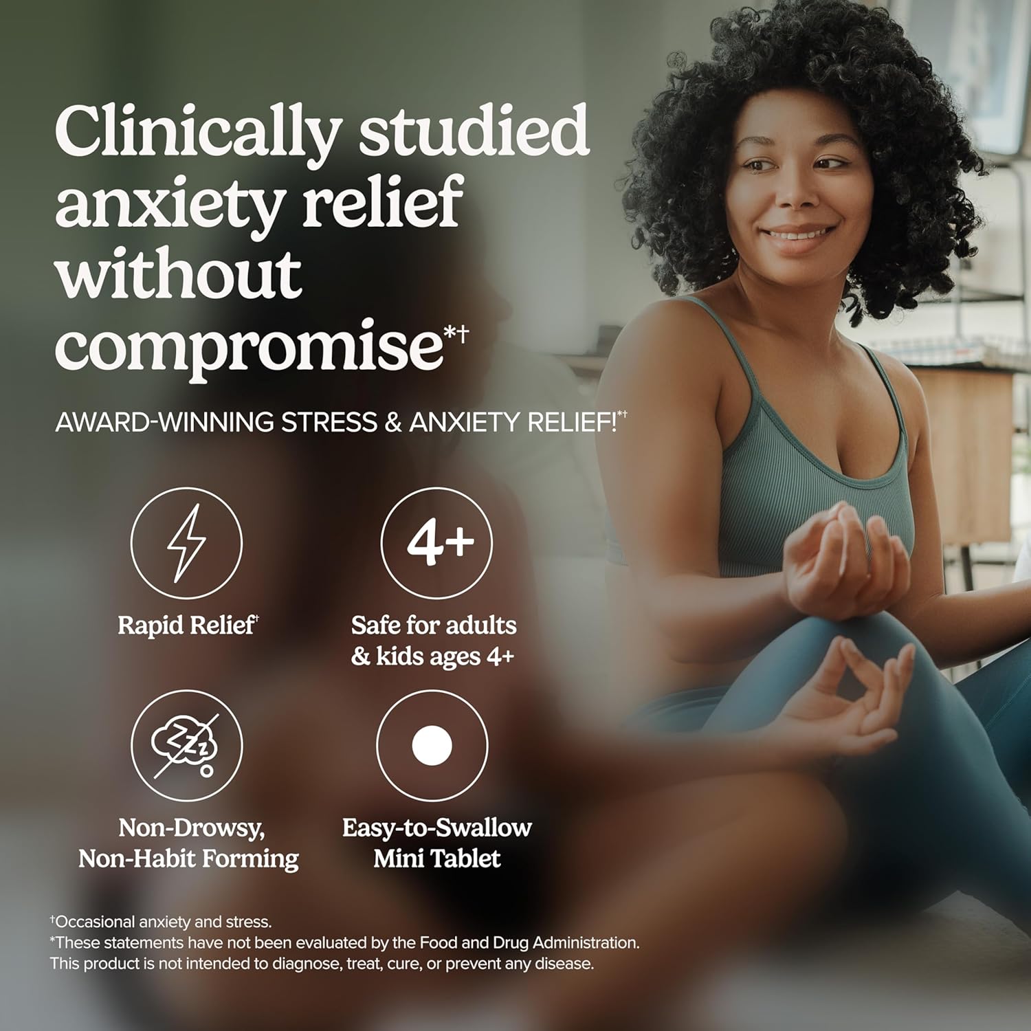 Terry Naturally AnxioCalm - 75 Tablets - Fast-Acting, Non-Drowsy, Non-Addictive Formula - Safe for Adults & Children 4+ Years - Non-GMO - 37 Servings - Image 2