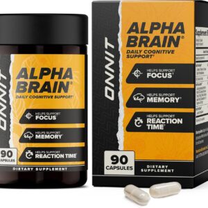 ONNIT Alpha Brain Nootropic Brain Supplement for Focus, Memory, Mental Clarity, Cognitive Support with L-Theanine and Vitamin B6, 90 Count