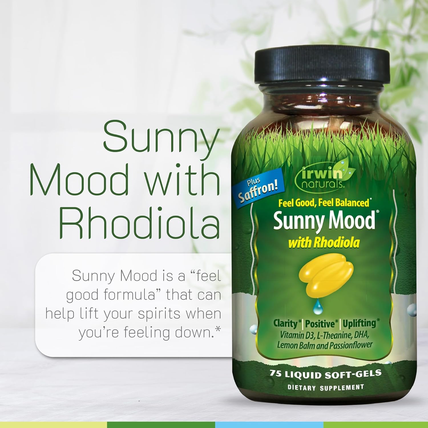 Irwin Naturals Sunny Mood - 75 Liquid Soft-Gels - Image 5