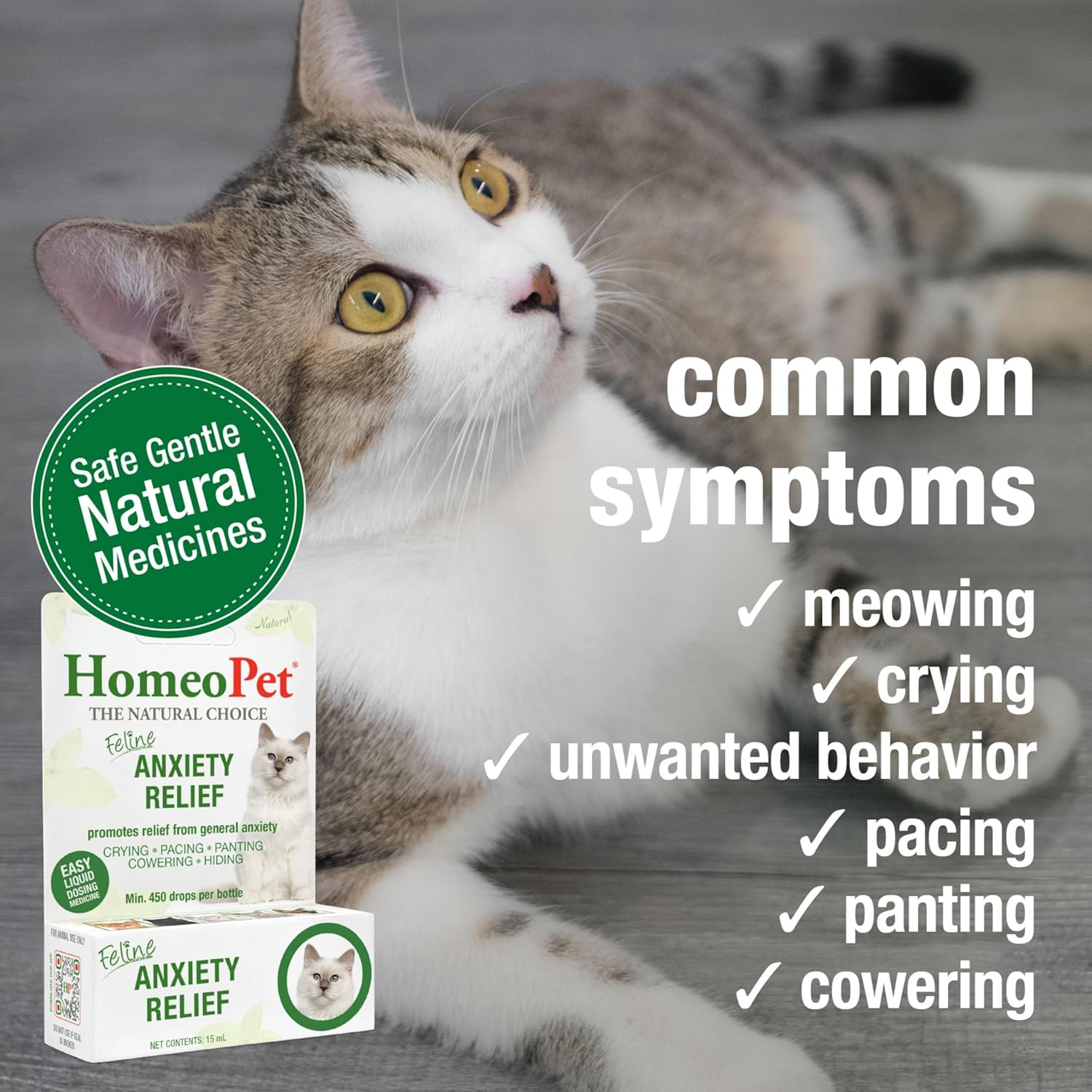 HomeoPet Feline Anxiety Relief, Safe and Natural Pet Stress and Anxiety Support Supplement for Cats, 15 Milliliters - Image 3