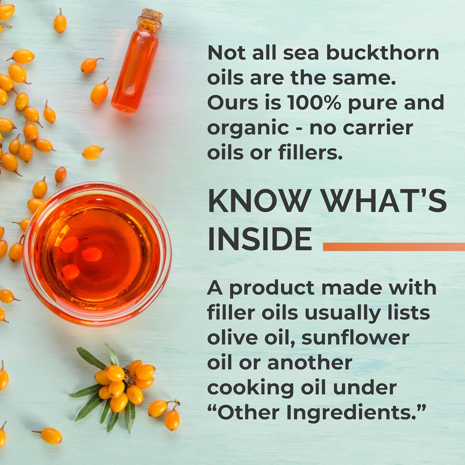 SEABUCKWONDERS Organic Sea Buckthorn Oil Omega-7 Complete, 120 Softgels, 60 Day Supply, with Omega 3, 6 & 9, Supports Hair, Skin & Nails, 100% Pure with Zero Filler Oil - Image 3