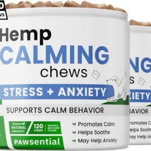 Advanced Hemp Calming Treats for Dogs - Anxiety Relief Calming Chews - Separation Aid - Stress Relief During Fireworks, Storms, Thunder - Aggressive Behavior, Barking - Made in USA - 240Ct