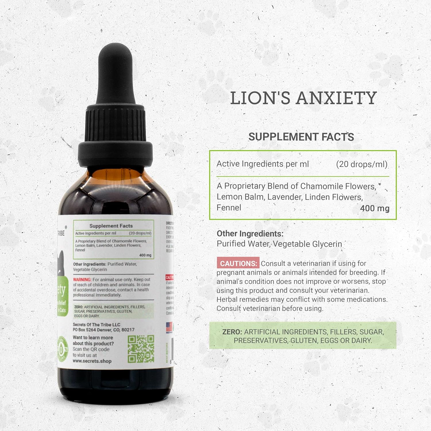 Lion's Anxiety | Natural Herbal Dietary Supplement for Cats | Support Stress Relief in Cats | Alcohol-Free Extract, Chamomile, Lemon Balm, Lavender, Linden, Fennel 2 oz - Image 3