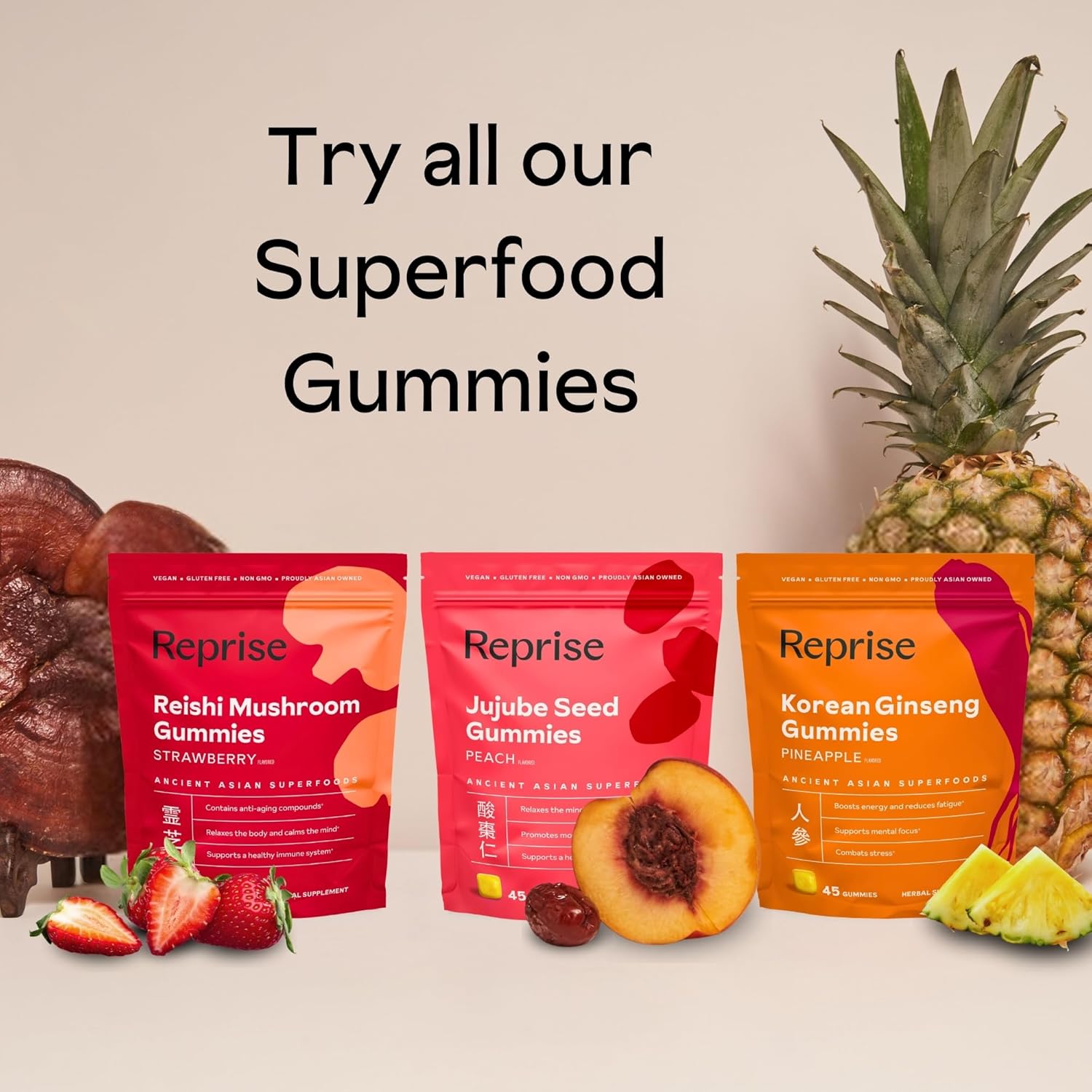 Reprise Jujube Seeds in Daily Gummies, 300 mg Full-Spectrum Jujube Seeds, Supports Relaxation & Restful Sleep, 100% Plant Based Vegan & Gelatin Free, Peach Flavored, 45 Gummies - Image 7
