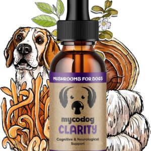 MycoDog Clarity - Cognitive Support Mushroom Supplement for Dogs - Brain Health, Memory & Focus Support with Adaptogens for Aging Dogs
