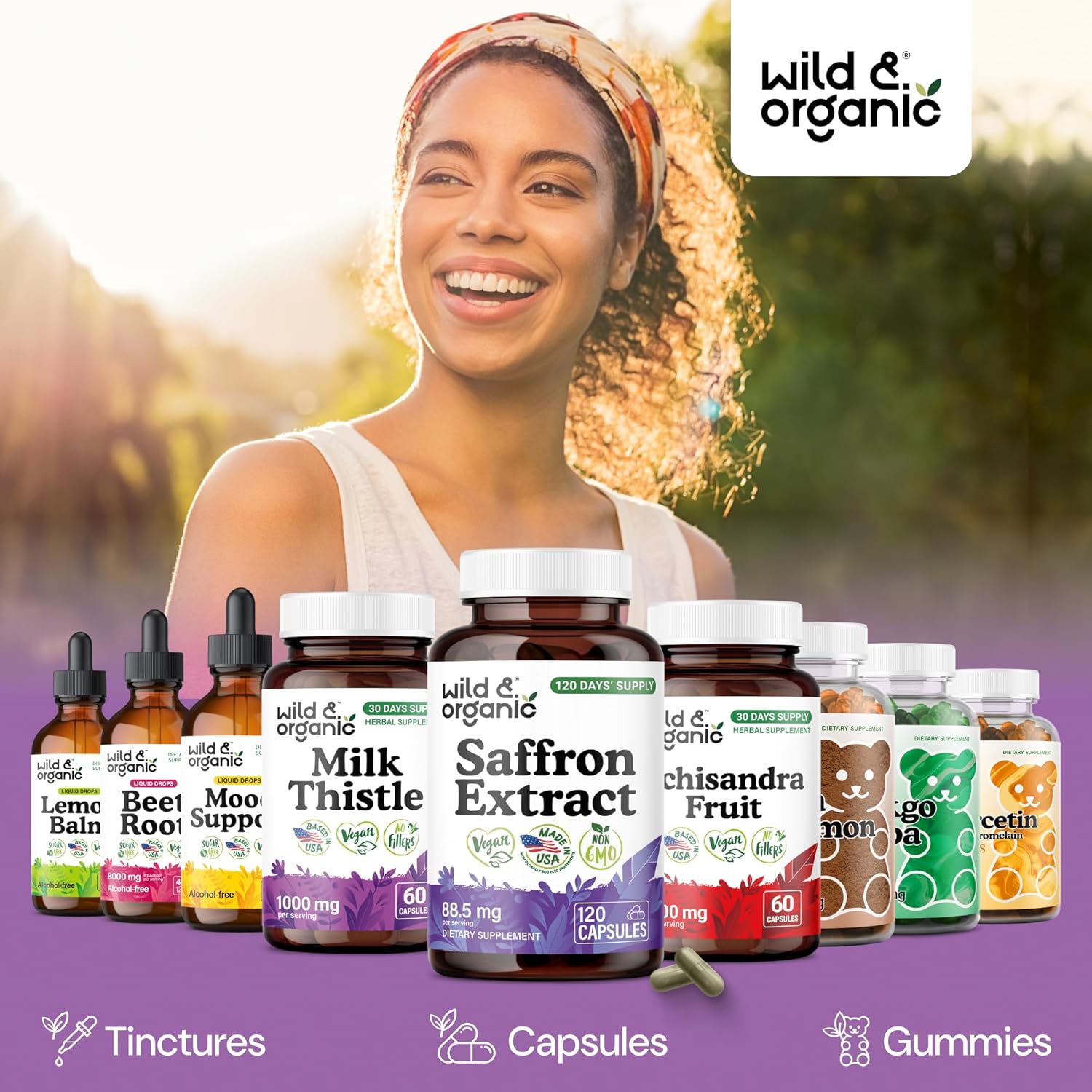 Wild & Organic Saffron Capsules 88.5 mg - Mood, Focus, Eye Support - Natural Saffron Supplements - Crocus Sativus Extract - 120 Days of Supply - Vegan, Non-GMO - 120 Count - Image 6