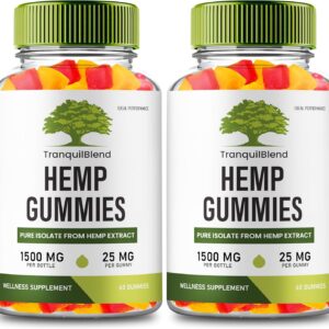 Tranquil Blend Gummies Hemp, Tranquil Blend Hemp Gummies with Hemp Seeds Organic Extract, TranquilBlend Extra Strength Health and Wellness Support, Advanced Formula with Hemp Oil Reviews (2 Pack)