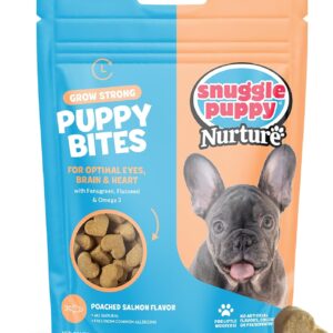 Snuggle Puppy Puppy Bites Grow Strong Supplement - Dog Soft Chews for Overall Health - Omega 3 Supplement for Dog Health - Fish Oil Chews for Dogs - 60 Soft Chews
