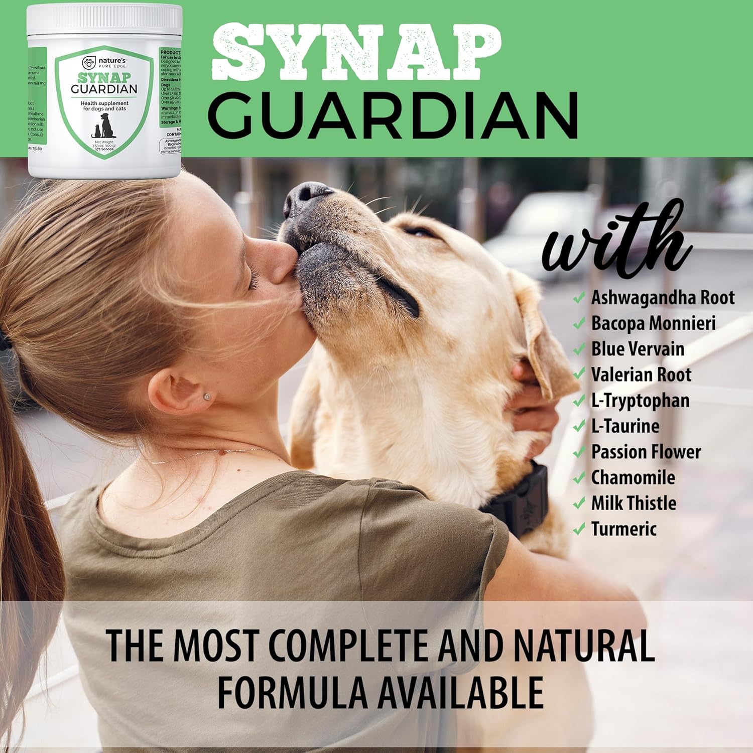 Synap Guardian - Nervous System Support and Calming Care for Dogs & Cats – Natural Relaxation Aid from a U.S.A. Company with Ashwagandha, Chamomile, Valerian & More, 100g - Image 6