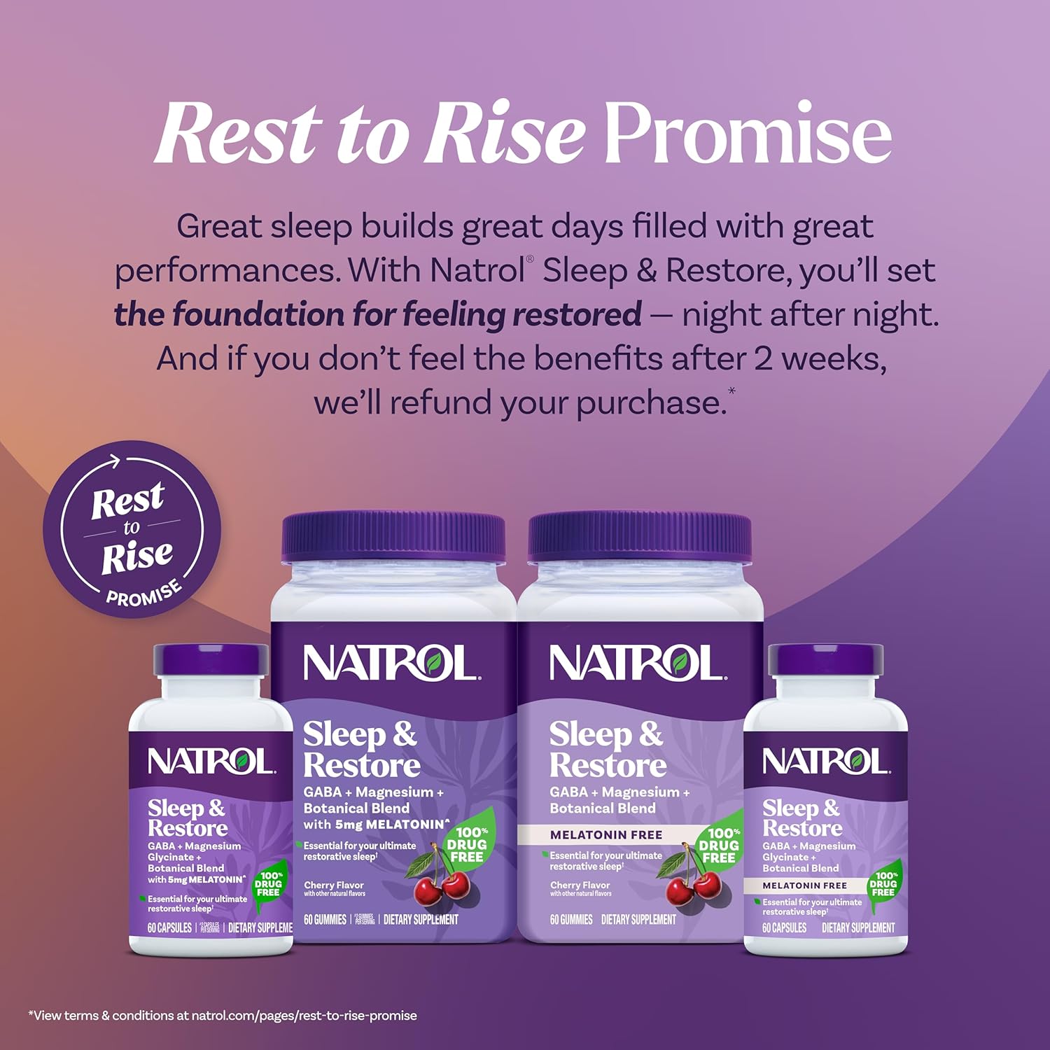 Natrol Sleep & Restore Magnesium Glycinate Blend Gummies, Magnesium for Sleep Aids for Adults, Melatonin-Free, Cherry Flavored, 30 Day Supply - Image 9
