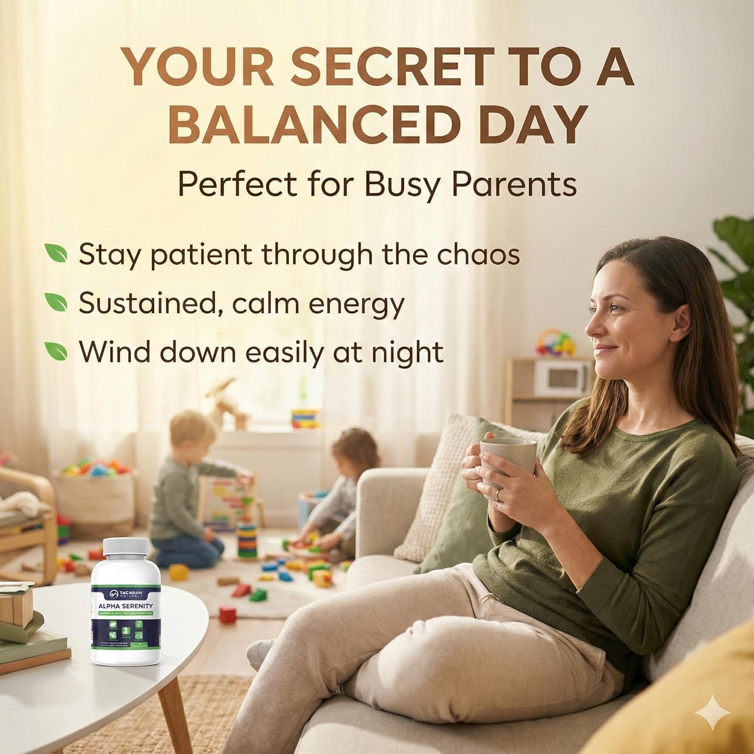 Alpha Serenity Anti-Stress Supplement - Rhodiola Rosea, L-Theanine, Lemon Balm, Mucuna Pruriens - Non-Drowsy, USA-Made, Veggie Capsules for Natural Calm - Image 7
