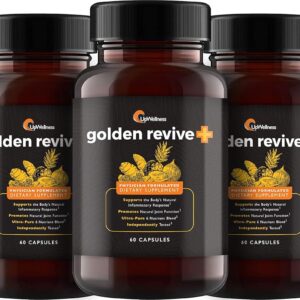 UpWellness Golden Revive + Joint Support Supplement Featuring Turmeric with Black Pepper, Quercetin, and Magnesium- Turmeric Boswellia Supplement - 6 Active Ingredients - 60 Capsules, 5 Pack