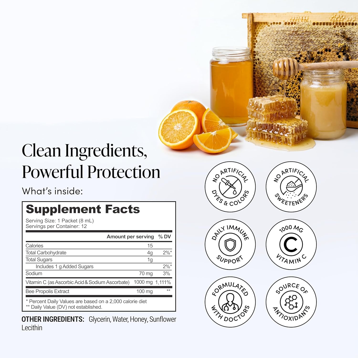 Propolis Liposomal Vitamin C by Beekeeper's Naturals, 1000mg Vitamin C, Propolis & Organic Honey, Supercharged Immune Support & Increased Bioavailibity for Max Absorption, 12 Ct - Image 3
