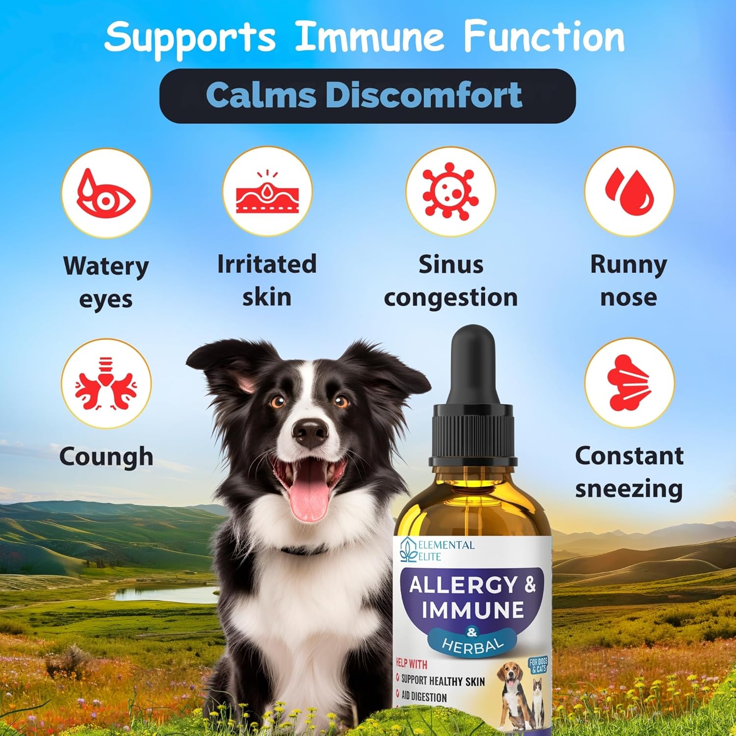EDUZEBRA Allergy Relief Drops for Dogs & Cats, Natural Anti-Itch Support Supplement, Soothes Seasonal Allergies, Skin Irritation & Boosts Pet Wellness, Gentle Herbal Formula for All Breeds & Ages - Image 3