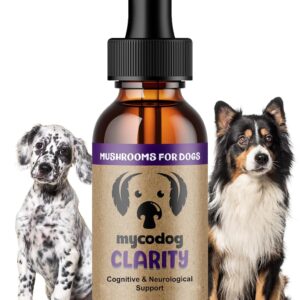 MycoDog Clarity - Cognitive Support Supplement for Dogs - Brain Health, & Senior Dog Wellness - Memory & Focus with Functional Mushrooms & Adaptogens
