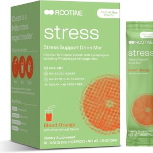 Stress Support Calm Drink Mix Supplement to Help Energy, Mood, & Balance Cortisol Levels, Relaxation Natural Adaptogenic Herbal Calm Powder Mix 10 Pack