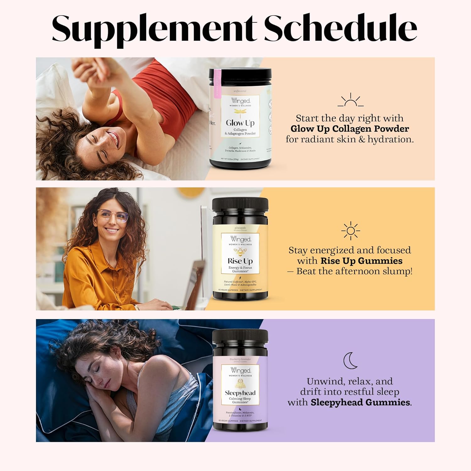 Winged Wellness Sleepyhead Natural Sleep Gummies for Women - Prime Sleep Support Aid for Adults with 3mg Melatonin, L-Theanine, 5-HTP - Blueberry Lavender Flavored - 30 Servings - Image 7